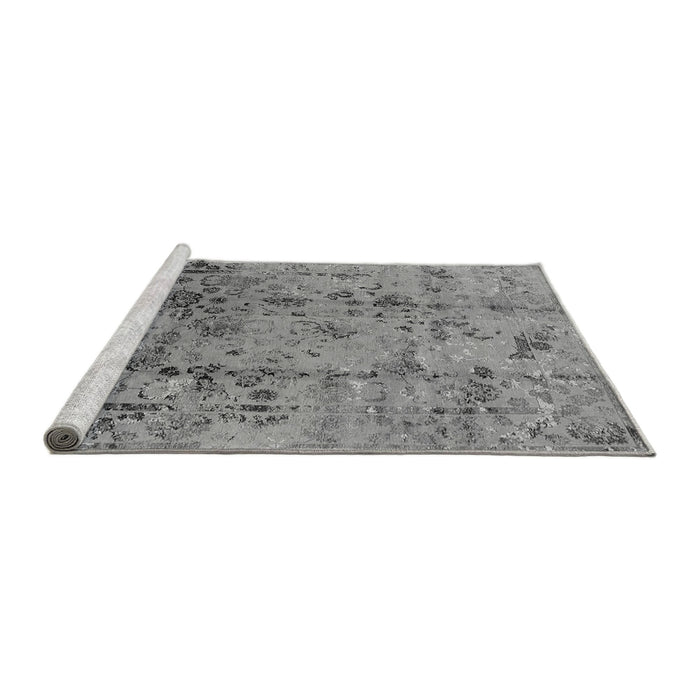 Sideview of Machine Washable Oriental Gray Industrial Rug, wshurb1395gry
