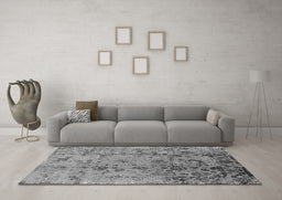 Machine Washable Oriental Gray Industrial Rug in a Living Room,, wshurb1395gry