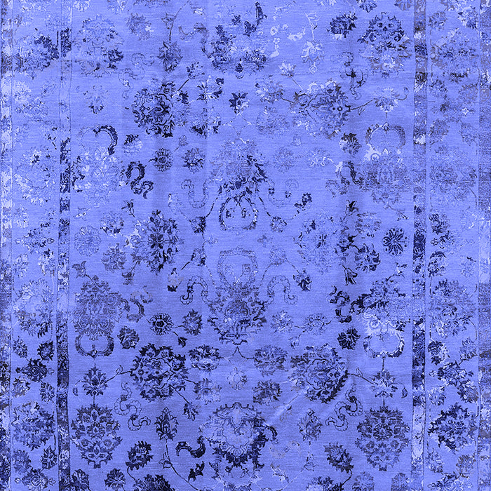 Machine Washable Oriental Blue Industrial Rug, wshurb1395blu