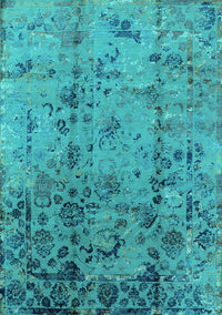 Oriental Turquoise Industrial Rug, urb1395turq