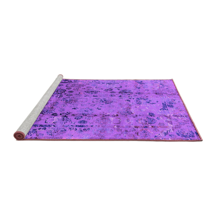 Sideview of Machine Washable Oriental Purple Industrial Area Rugs, wshurb1395pur