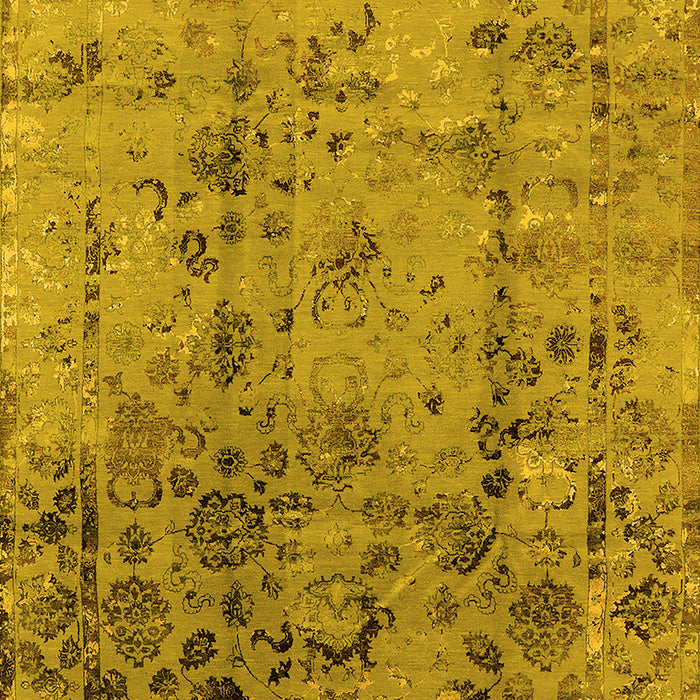 Oriental Yellow Industrial Rug, urb1395yw