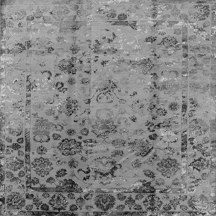 Square Machine Washable Oriental Gray Industrial Rug, wshurb1395gry