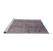 Sideview of Machine Washable Industrial Modern Mauve Taupe Purple Rug, wshurb1396