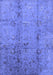 Machine Washable Oriental Blue Industrial Rug, wshurb1396blu