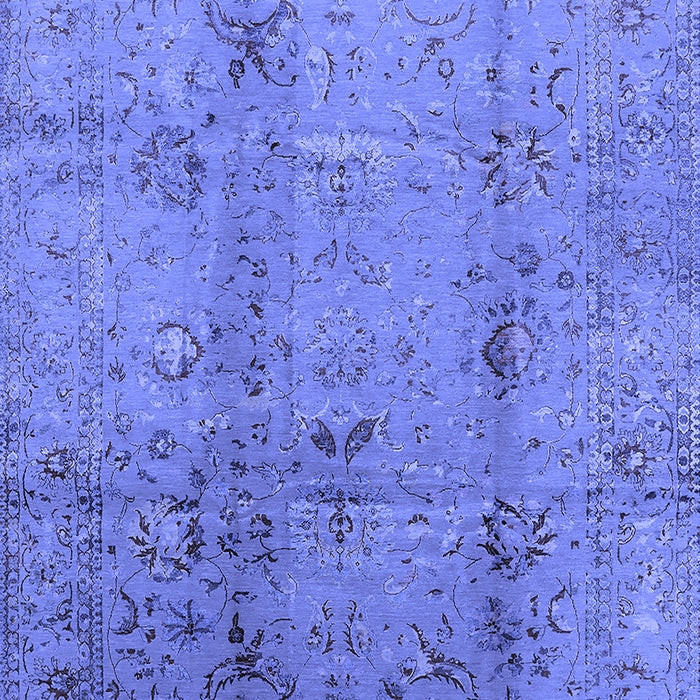 Machine Washable Oriental Blue Industrial Rug, wshurb1396blu