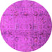 Round Oriental Pink Industrial Rug, urb1396pnk