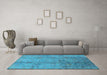 Machine Washable Oriental Light Blue Industrial Rug in a Living Room, wshurb1396lblu