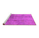 Sideview of Machine Washable Oriental Pink Industrial Rug, wshurb1396pnk