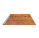 Sideview of Machine Washable Oriental Orange Industrial Area Rugs, wshurb1396org