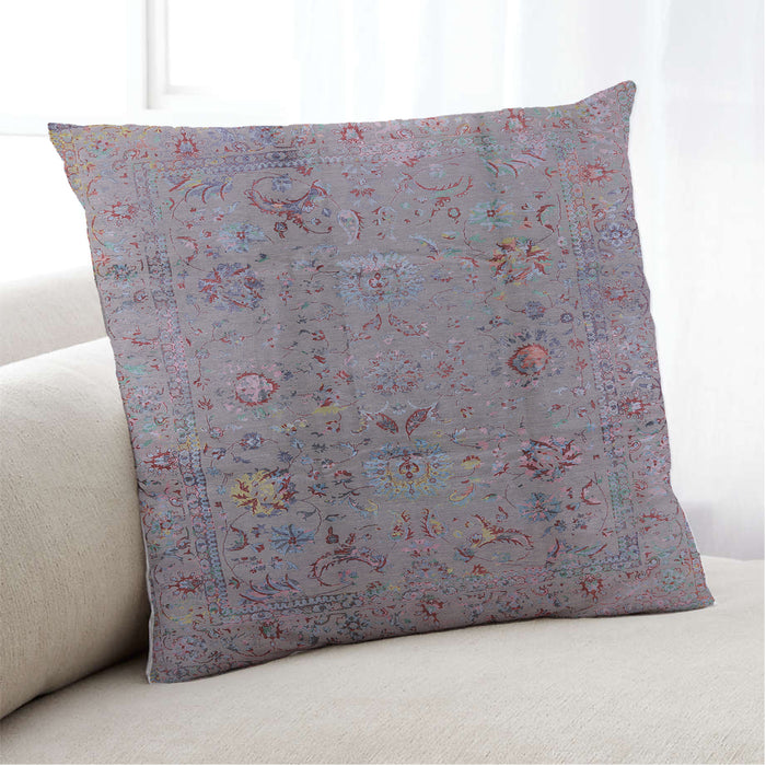 Lifestyle Image of Mid-Century Modern Urban Square Mauve Taupe Purple Throw Pillow, 18 inch by 18 inch, pwurb1396