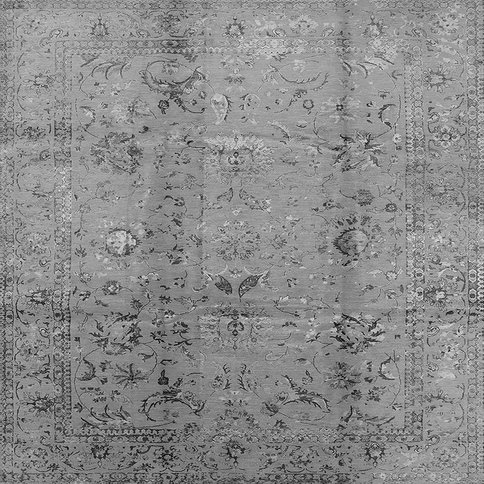Square Machine Washable Oriental Gray Industrial Rug, wshurb1396gry