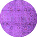 Round Oriental Purple Industrial Rug, urb1396pur