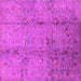 Square Machine Washable Oriental Pink Industrial Rug, wshurb1396pnk