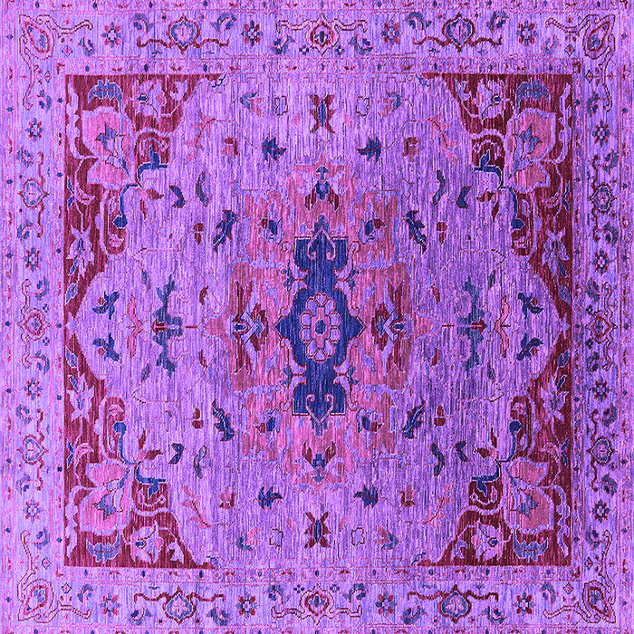 Square Machine Washable Oriental Purple Industrial Area Rugs, wshurb1397pur
