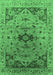 Machine Washable Oriental Emerald Green Industrial Area Rugs, wshurb1397emgrn