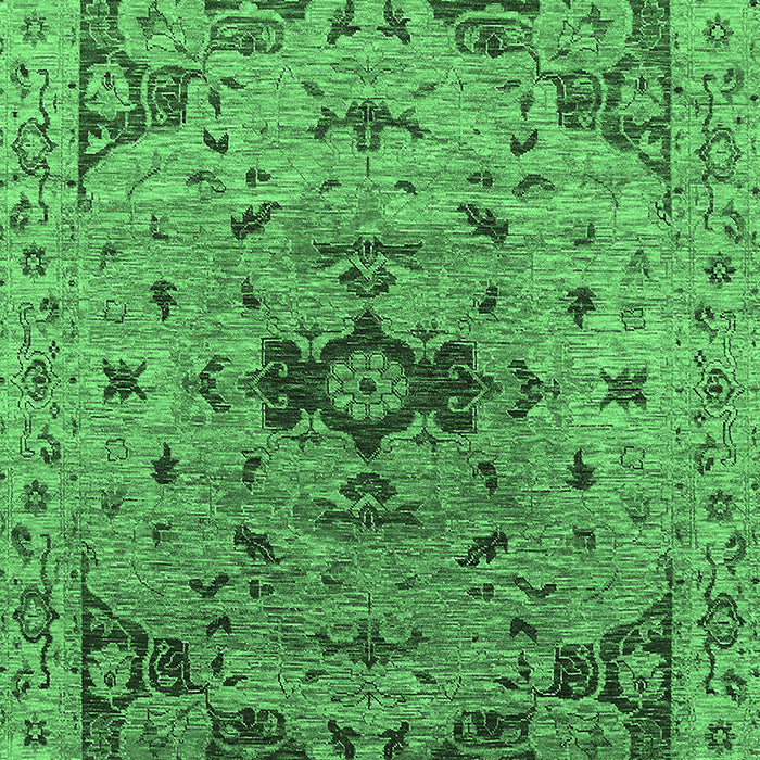 Machine Washable Oriental Emerald Green Industrial Area Rugs, wshurb1397emgrn
