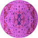 Round Oriental Pink Industrial Rug, urb1397pnk