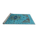 Sideview of Machine Washable Oriental Light Blue Industrial Rug, wshurb1397lblu