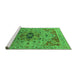 Sideview of Machine Washable Oriental Green Industrial Area Rugs, wshurb1397grn