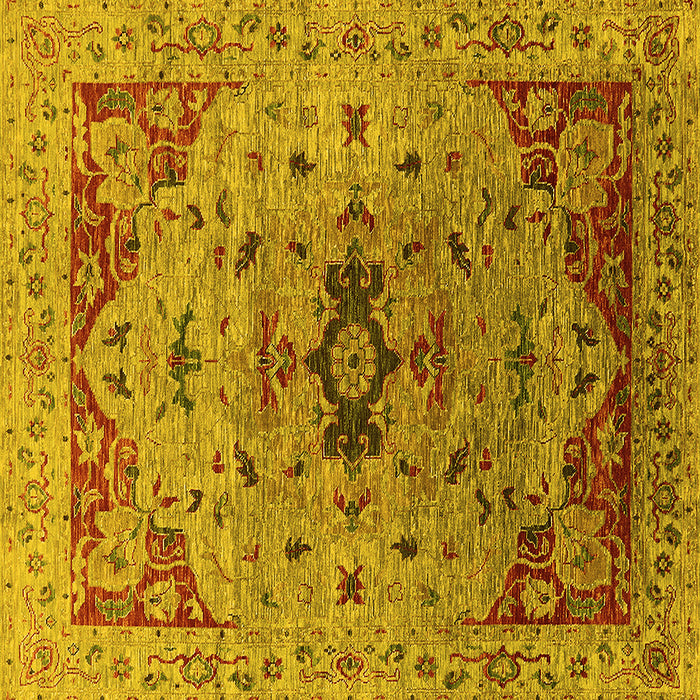 Square Oriental Yellow Industrial Rug, urb1397yw