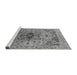 Sideview of Machine Washable Oriental Gray Industrial Rug, wshurb1397gry