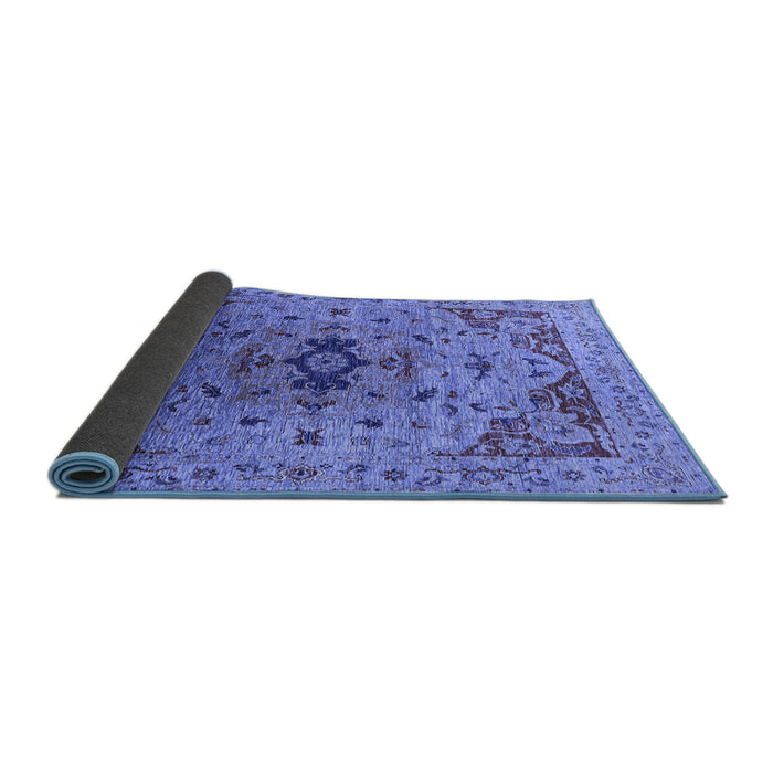 Sideview of Oriental Blue Industrial Rug, urb1397blu