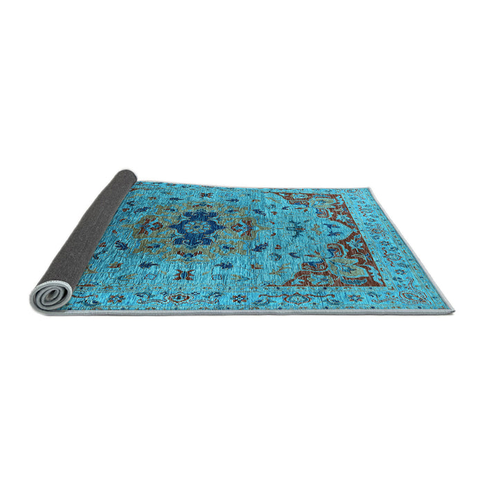 Sideview of Oriental Light Blue Industrial Rug, urb1397lblu