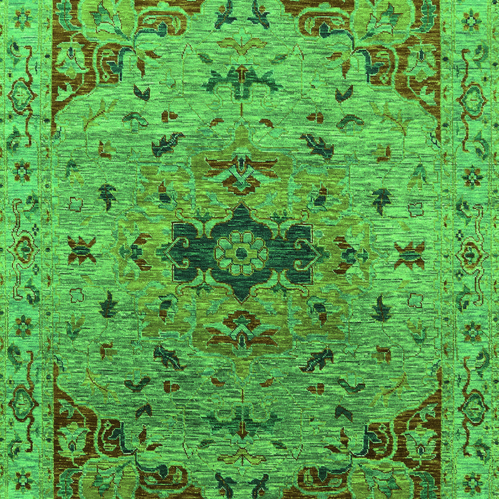 Machine Washable Oriental Green Industrial Area Rugs, wshurb1397grn