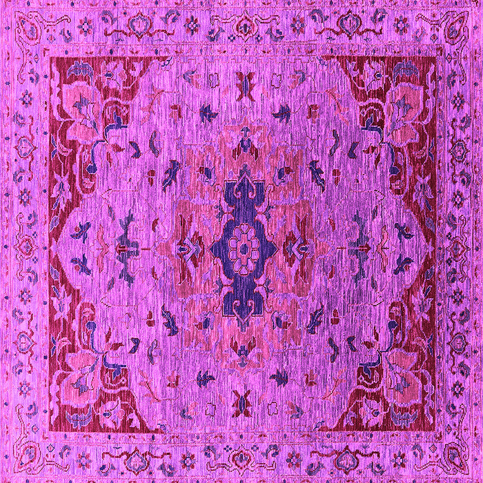 Square Machine Washable Oriental Pink Industrial Rug, wshurb1397pnk