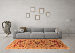 Machine Washable Oriental Orange Industrial Area Rugs in a Living Room, wshurb1397org