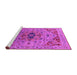 Sideview of Machine Washable Oriental Pink Industrial Rug, wshurb1397pnk