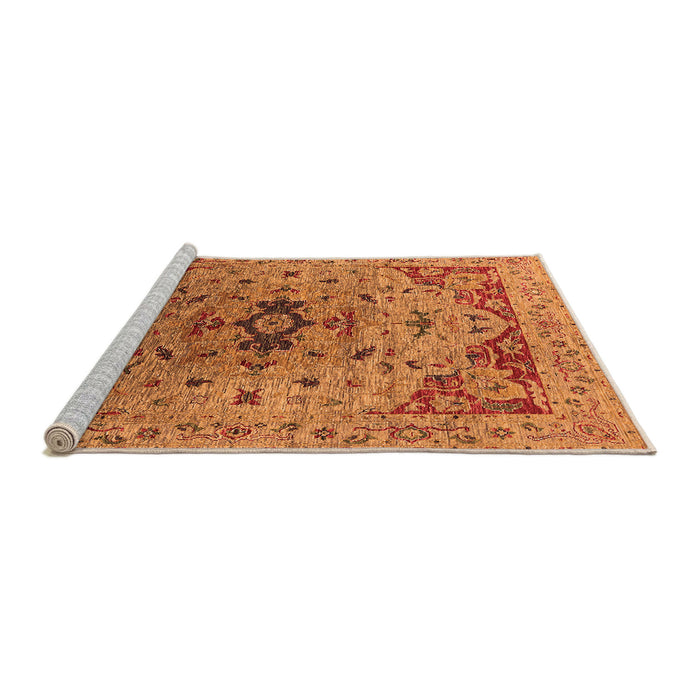 Sideview of Machine Washable Oriental Orange Industrial Area Rugs, wshurb1397org