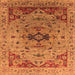 Square Machine Washable Oriental Orange Industrial Area Rugs, wshurb1397org