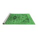 Sideview of Machine Washable Oriental Emerald Green Industrial Area Rugs, wshurb1397emgrn