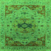 Square Oriental Green Industrial Rug, urb1397grn