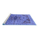 Sideview of Machine Washable Oriental Blue Industrial Rug, wshurb1397blu