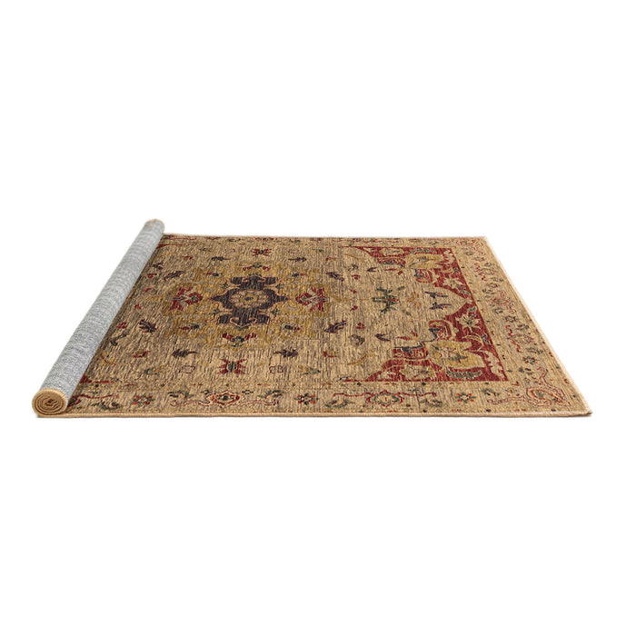 Sideview of Machine Washable Oriental Brown Industrial Rug, wshurb1397brn
