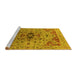 Sideview of Machine Washable Oriental Yellow Industrial Rug, wshurb1397yw