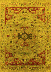 Oriental Yellow Industrial Rug, urb1397yw