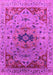 Machine Washable Oriental Pink Industrial Rug, wshurb1397pnk