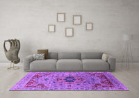 Machine Washable Oriental Purple Industrial Rug, wshurb1397pur