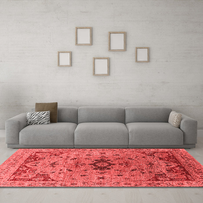 Industrial Red Washable Rugs