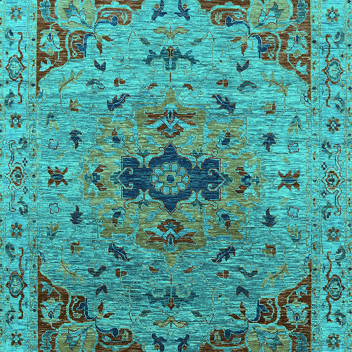 Machine Washable Oriental Turquoise Industrial Area Rugs, wshurb1397turq