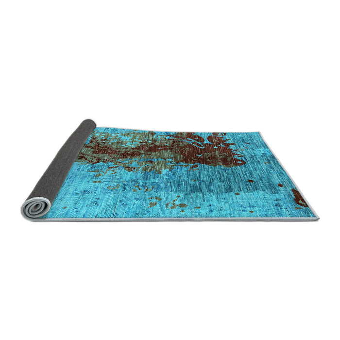 Sideview of Oriental Light Blue Industrial Rug, urb1398lblu