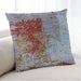 Lifestyle Image of Mid-Century Modern Urban Square Chestnut Brown Throw Pillow, 18 inch by 18 inch, pwurb1398