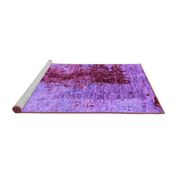 Sideview of Machine Washable Oriental Purple Industrial Area Rugs, wshurb1398pur