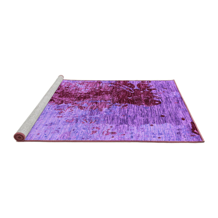 Sideview of Machine Washable Oriental Purple Industrial Area Rugs, wshurb1398pur