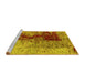 Sideview of Machine Washable Oriental Yellow Industrial Rug, wshurb1398yw