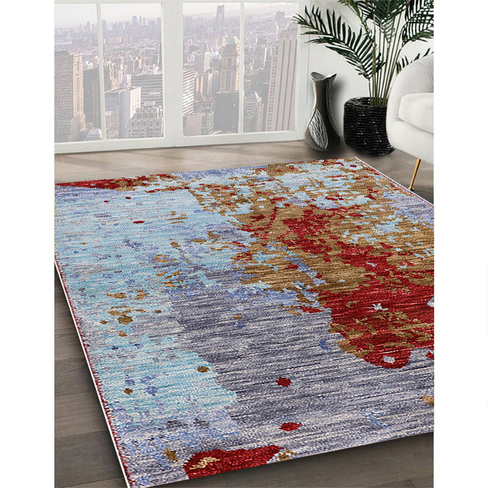 Machine Washable Industrial Modern Chestnut Brown Rug in a Family Room, wshurb1398